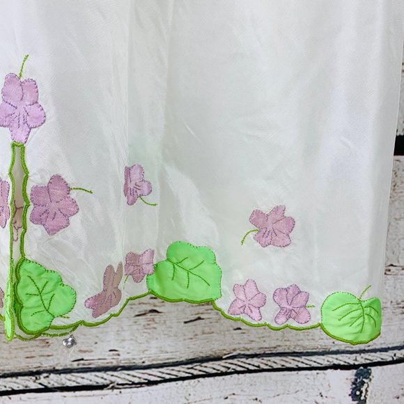 Odette Barsa Vintage Slip Ivory Purple Floral S - Picture 6 of 7